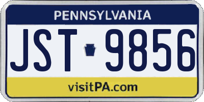 PA license plate JST9856