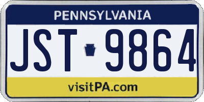 PA license plate JST9864