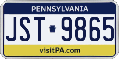 PA license plate JST9865