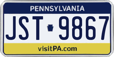 PA license plate JST9867
