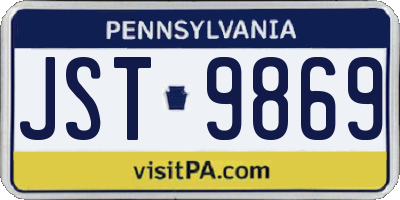 PA license plate JST9869