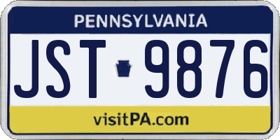 PA license plate JST9876