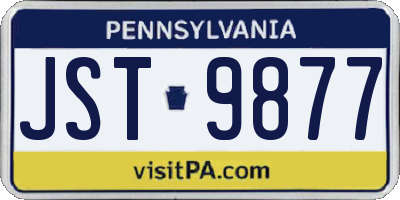 PA license plate JST9877