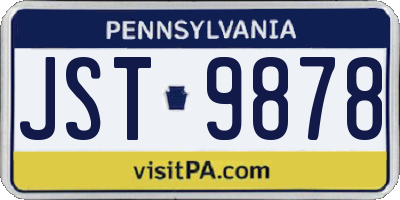 PA license plate JST9878