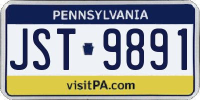 PA license plate JST9891