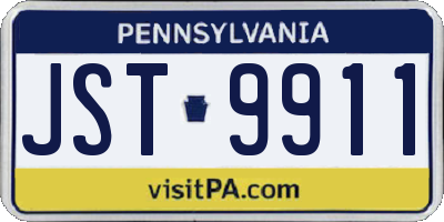 PA license plate JST9911
