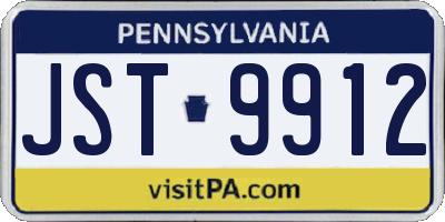 PA license plate JST9912