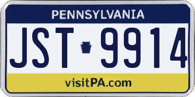 PA license plate JST9914