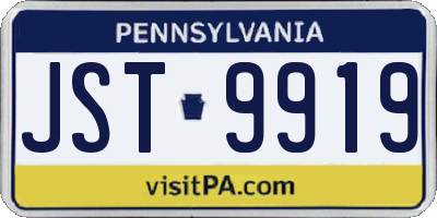 PA license plate JST9919
