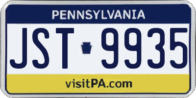 PA license plate JST9935