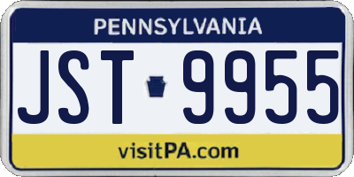 PA license plate JST9955