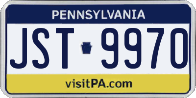 PA license plate JST9970