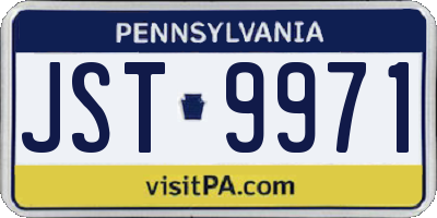 PA license plate JST9971