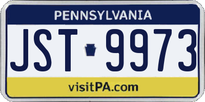 PA license plate JST9973