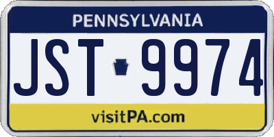 PA license plate JST9974