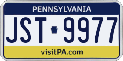 PA license plate JST9977