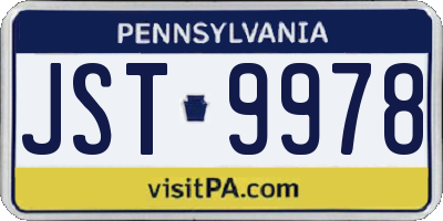 PA license plate JST9978
