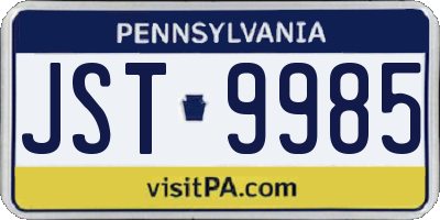 PA license plate JST9985