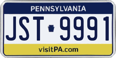 PA license plate JST9991