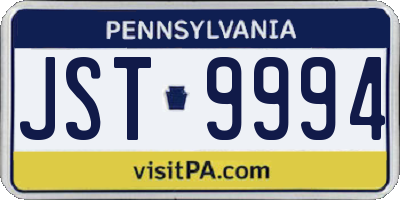 PA license plate JST9994
