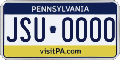 PA license plate JSU0000