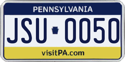 PA license plate JSU0050