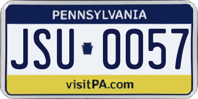 PA license plate JSU0057