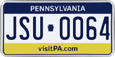 PA license plate JSU0064