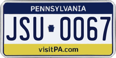 PA license plate JSU0067