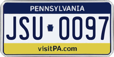PA license plate JSU0097