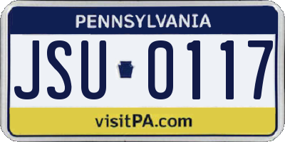 PA license plate JSU0117