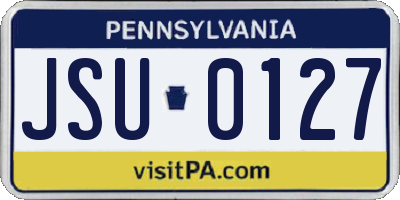 PA license plate JSU0127
