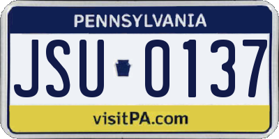 PA license plate JSU0137