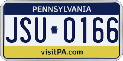 PA license plate JSU0166