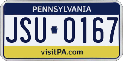 PA license plate JSU0167