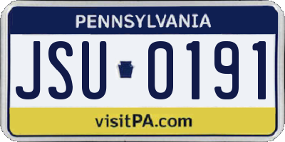 PA license plate JSU0191