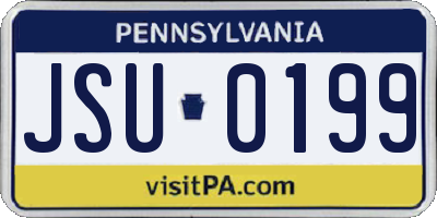 PA license plate JSU0199