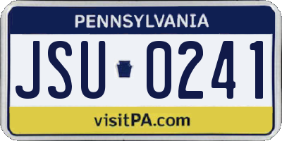 PA license plate JSU0241