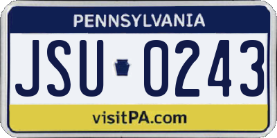 PA license plate JSU0243