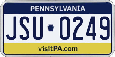 PA license plate JSU0249