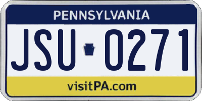 PA license plate JSU0271