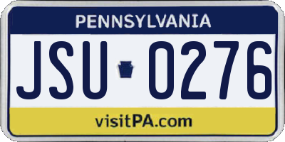 PA license plate JSU0276