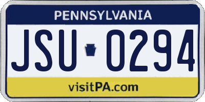 PA license plate JSU0294
