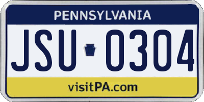 PA license plate JSU0304