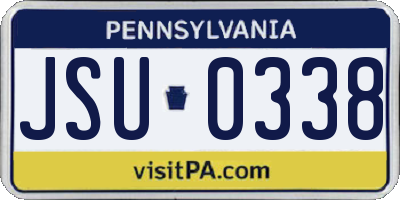 PA license plate JSU0338