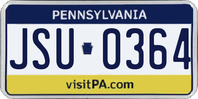 PA license plate JSU0364