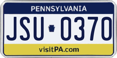 PA license plate JSU0370