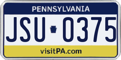 PA license plate JSU0375