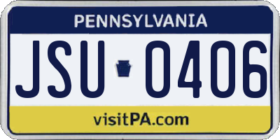 PA license plate JSU0406