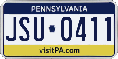 PA license plate JSU0411